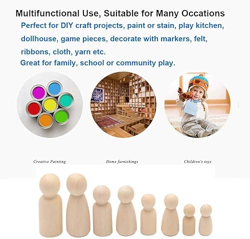 Keledz WOODDOLL-01 50 Pack Unfinished Wooden Peg Dolls thumb #5