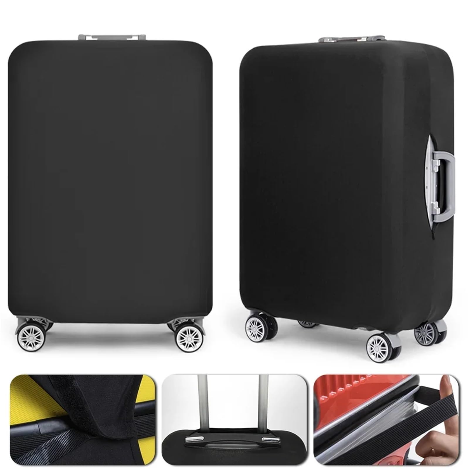 Copri Valigia 2 pezzi di coperture for bagagli, coperture for valigie, modelli divertenti da viaggio, accessori da viaggio, custodia protettiva for trolley Per Bagagli Trolley Custodia(Black I,L)