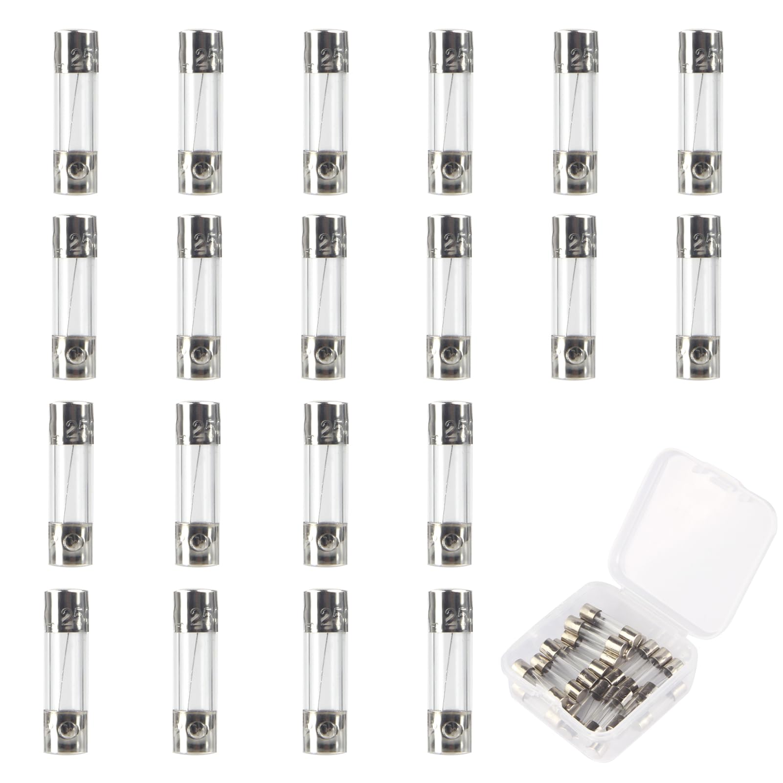 Fast Blow Glass Fuses 20Pcs 5x20mm