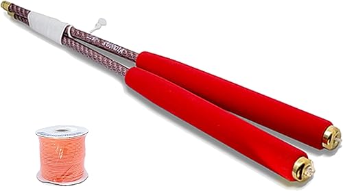 Combo l Varillas de diábolo de carbono (rojo) + cuerda profesional (naranja) Ligeros, palos de precisión con trenzado de doble capa de cuerda de