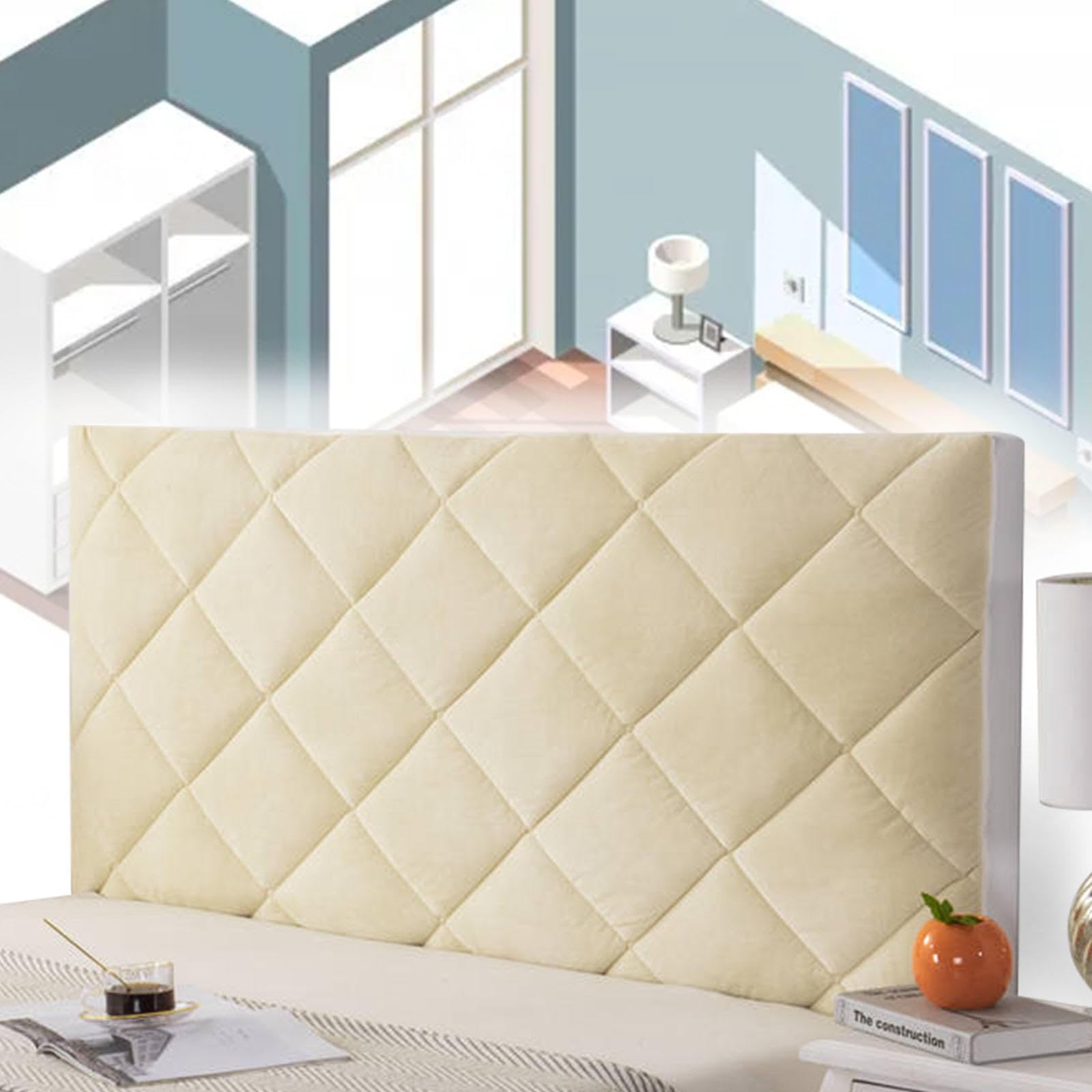 Copritesta Letto Matrimoniale Bianco Copri Testiera Letto Una Piazza E Mezza 140 Cuscino per Testata Letto Matrimoniale Cover Fodera in Tessuto, Protettiva, Imbottito,giallo-120cm