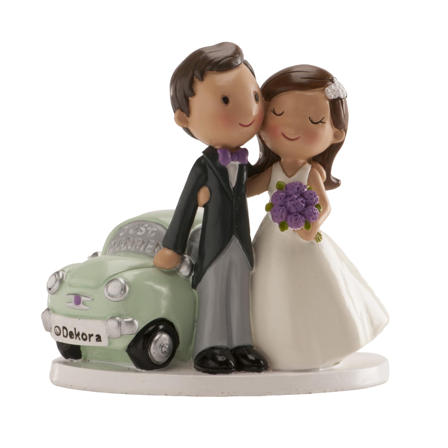 dekora - Bride and Groom Figures for Cake - Wedding Cake Decoration Made of Resin 12 cm - Wedding Couple Figures for Cake - Original and Detailed Design - Suitable for Contact with Food — image 1