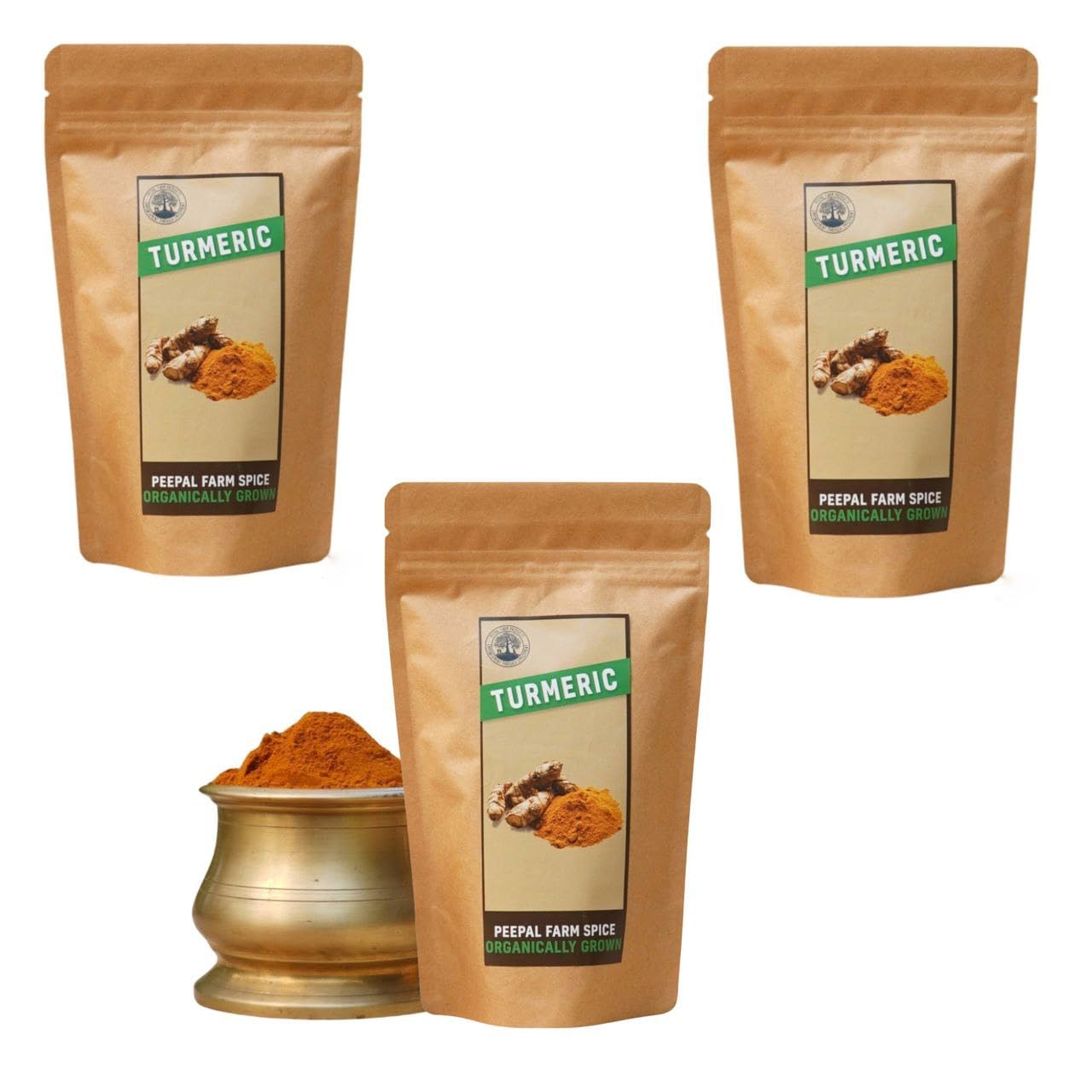 Peepal Farm Organic Turmeric/Haldi Powder - Pack of 3 (85gm each) | Organically & Farm Grown | High In Curcumin | 100% Natural | Raw & Unprocessed (B0B9472Q9N) Amazon Price History, Amazon Price Tracker