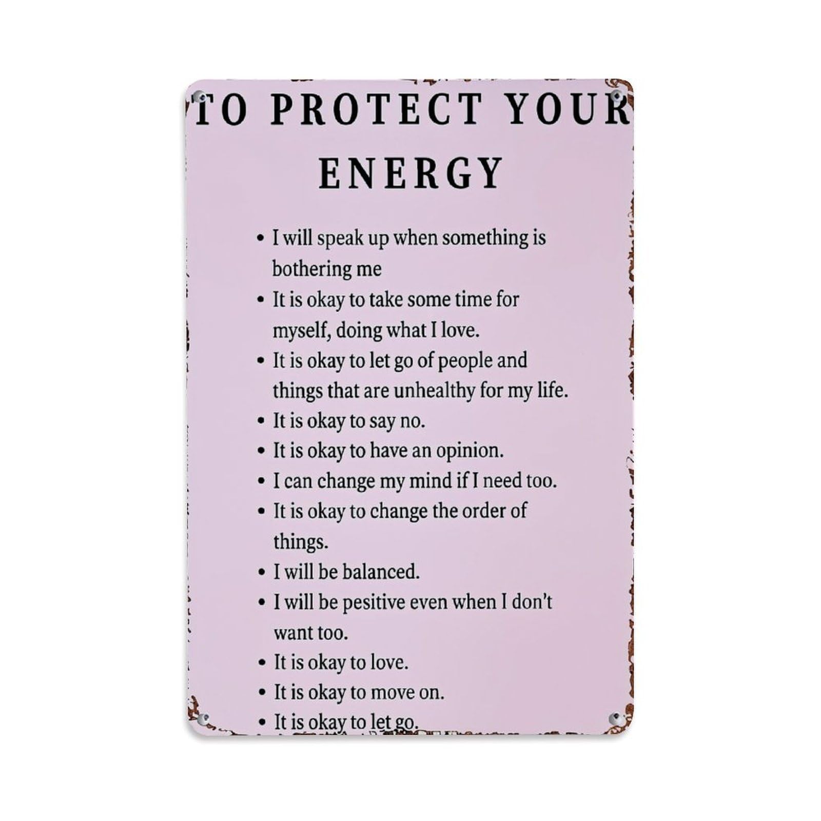 Jdfenggu Vintage To Protect Your Energy Retro Metal Tin Sign, Metal Poster For Bar, Home, Man Cave, Kitchen, Laundry Room Art Decor 8X12 Inch