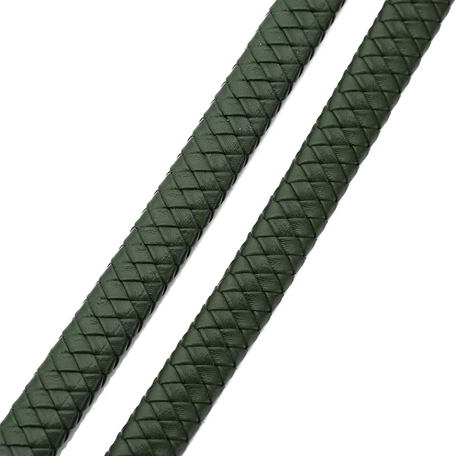 Braided Leather Rope 0.5/1meter Vintage Black Brown Genuine Braided Leather Cords 8mm 10mm 12mm Flat Cord for Bracelet Jewelry Making