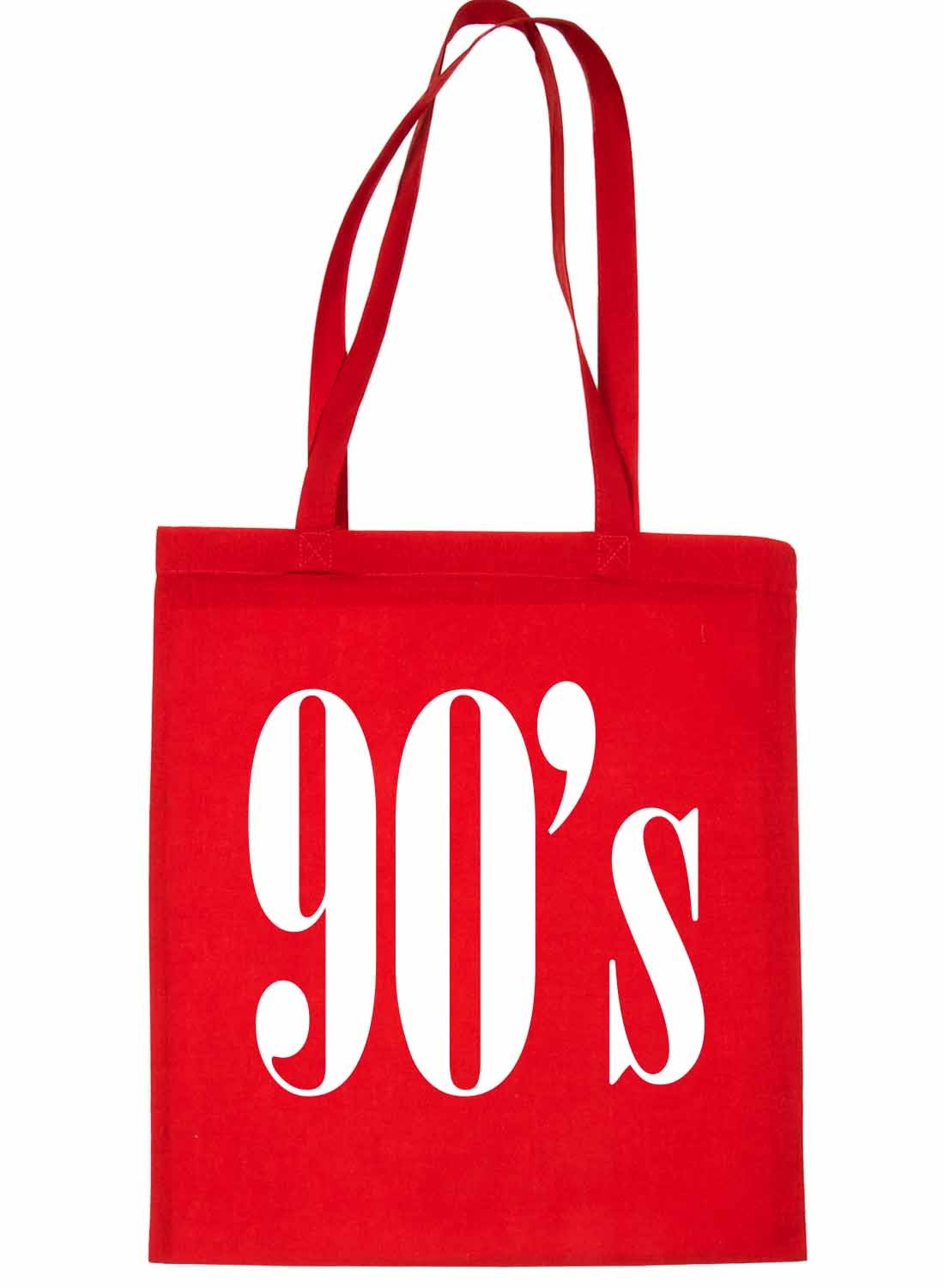 Print4U The 90's Nineties Music Lover Shopping Tote Bag Red