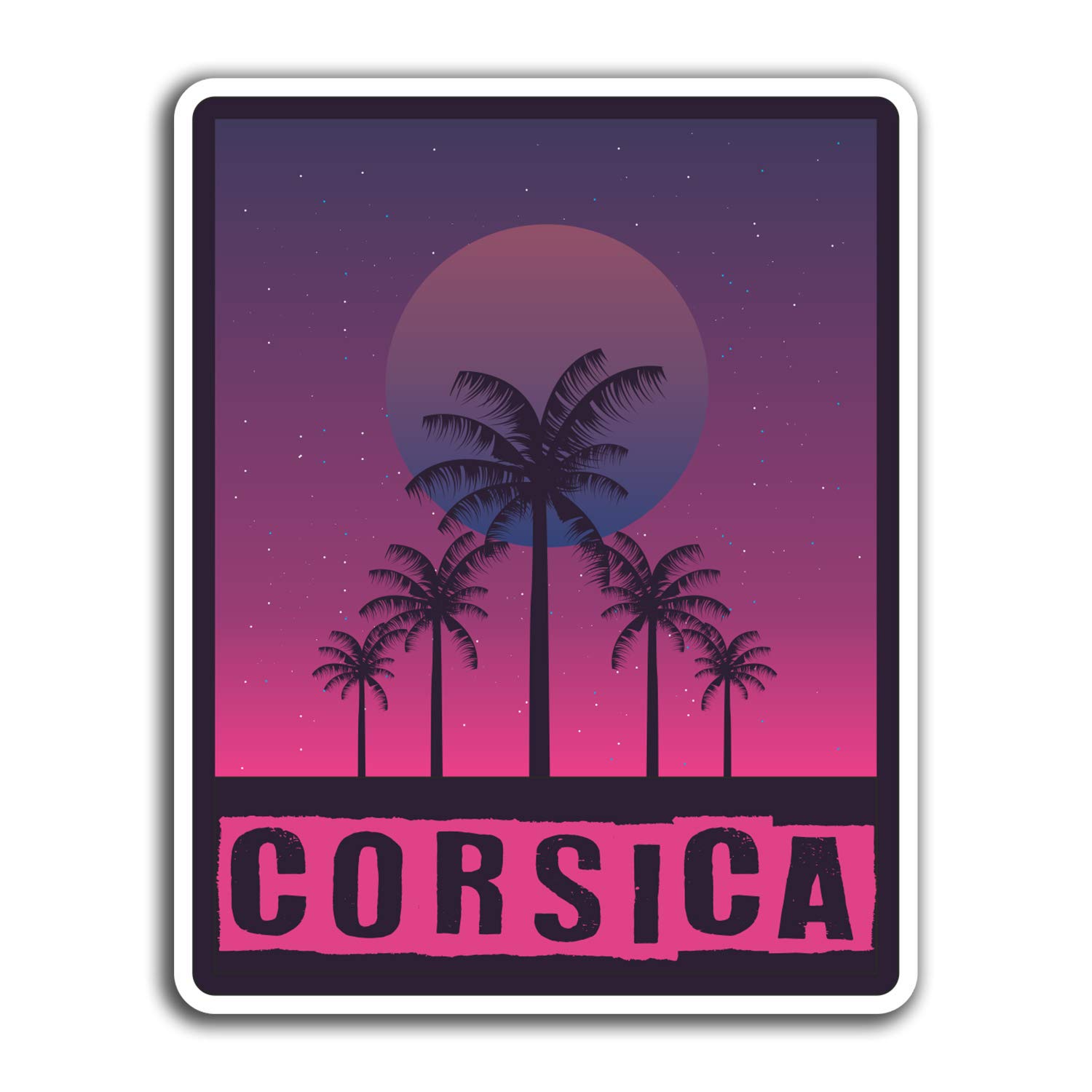 Destination Vinyl Ltd Multi 2 X 10Cm Corsica France Vinyl Stickers - Travel Sticker Laptop Luggage #23890 (10Cm Tall)