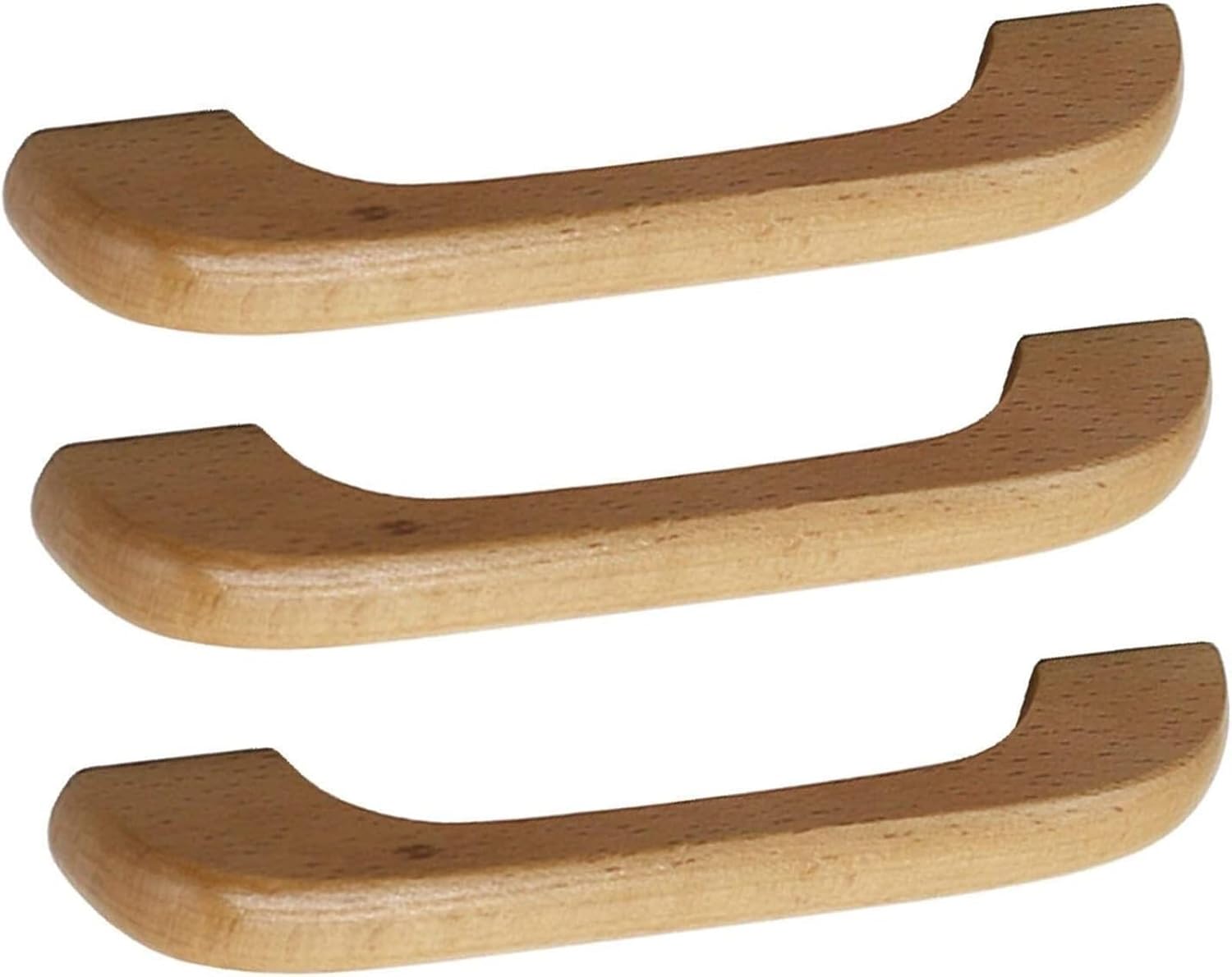 ,Door Cupboard Knobs,Furniture Drawer Pulls,3 Pcs Varnish Beech Wood Drawer Handles Knobs for Cabinet Drawer Kitchen Cabinet Bedroom Bathroom Handle, with ScrewsColorSilverSizeSing Furniture accessori