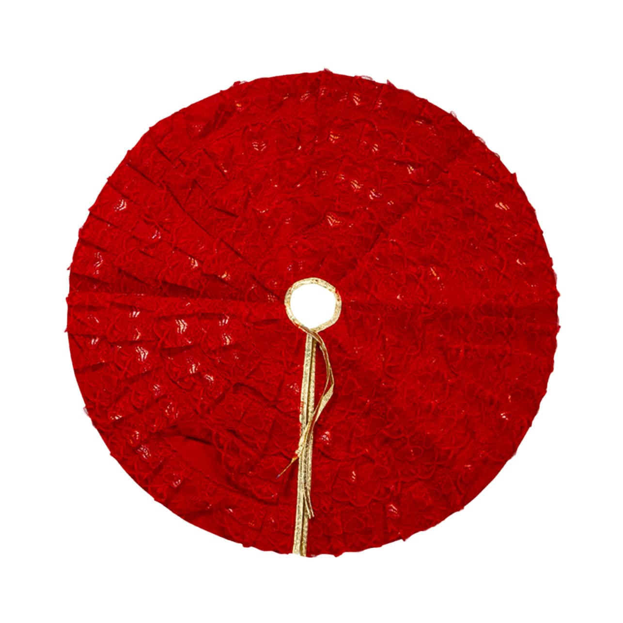 Cabilock 2 Pz Grembiule Gonna Albero Di Natale Gonna Base Albero Di Natale Arredamento Del Pavimento Gonna 'albero Delle Vacanze Addobbi Natalizi Abito Di Pizzo Pieghettato Rosso