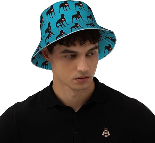 Miniatura 7 de Love Pit Bull - Sombrero de pescador, diseño de animales, para viajes, playa, sombrero de sol de doble cara, reversible, para exteriores, unisex,