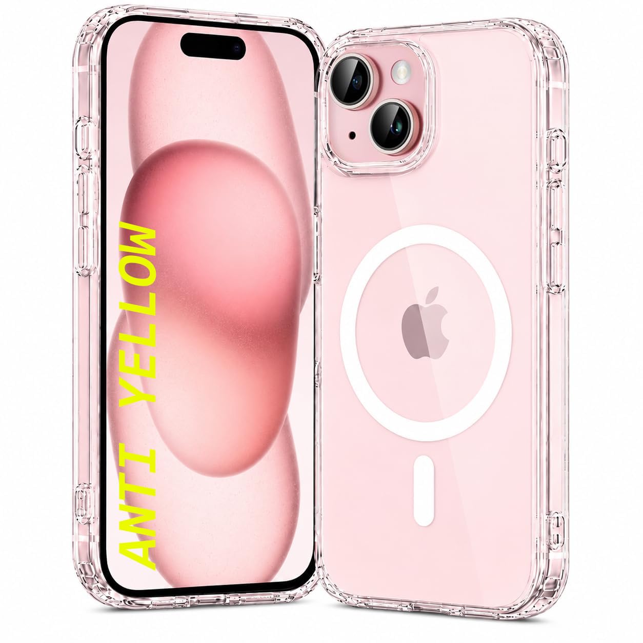 DIZORO Crystal Clear Magnetic Magsafe Compatible with iPhone 15 Case with Anti-Yellow Anti-Scratch Shockproof Transparent Cover — Amazon image 8