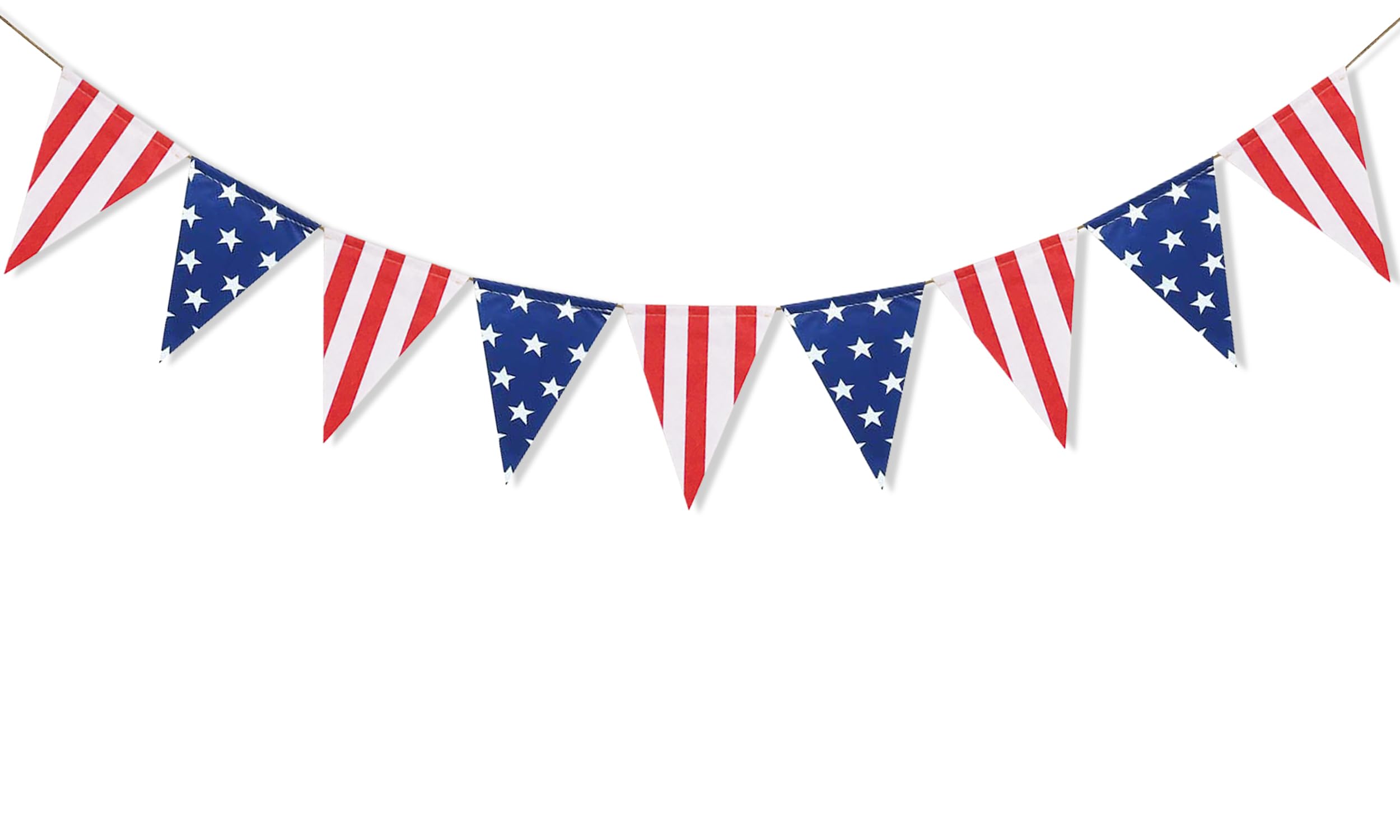 FAKTOM Girlanda z chorągiewkami z amerykańskimi gwiazdami i paskami flaga USA trójkątny baner patriotyczna dekoracja na imprezę 4 lipca Dzień Niepodległości artykuły imprezowe