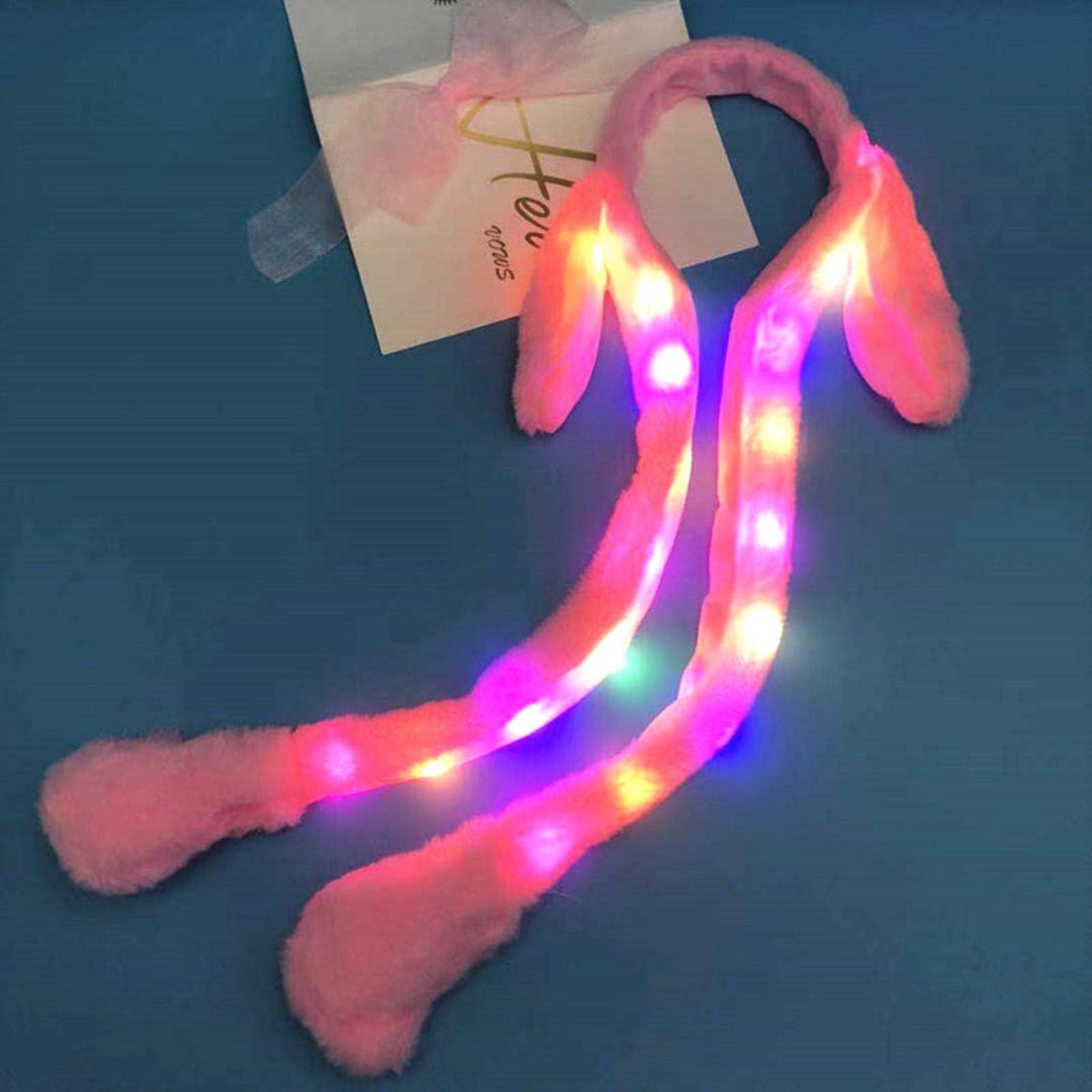 Ubervia® Plush Hat - Cute Moving Ears Bunny Hat & Multi-Colored LED - Pressing for Women Girls Birthday 4