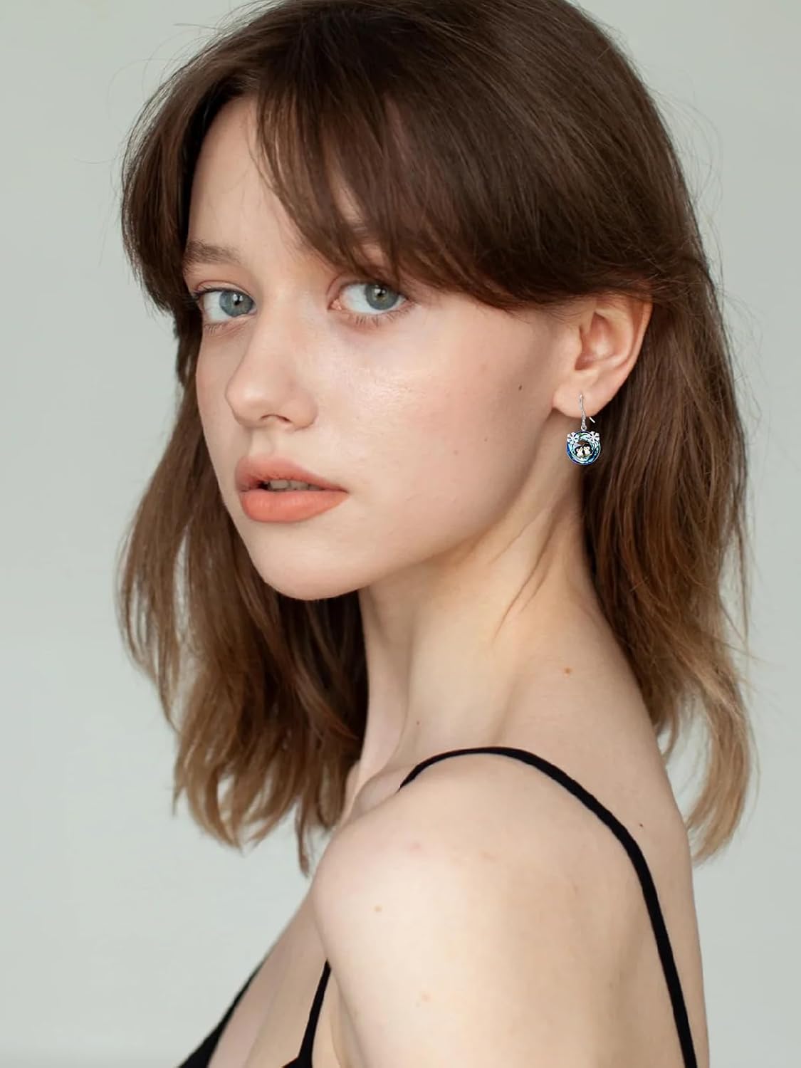 Dorunmo Animal Earrings 925 Sterling Silver Sea Turtle Dolphin Penguin with Blue Crystal Dangle Drop Earrings Summer Ocean Beach Birthday Anniversary Christmas Jewelry Gifts for Women Wife Mom Friend - Image 3