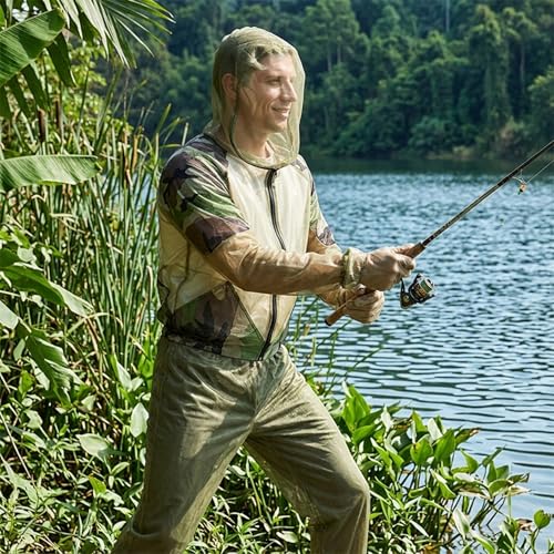 Mosquito Suit Set de 4 Piezas - Ropa Transpirable con Malla para Mosquitos con Puños Ajustables para Pesca, Camping y Senderismo miniatura 3
