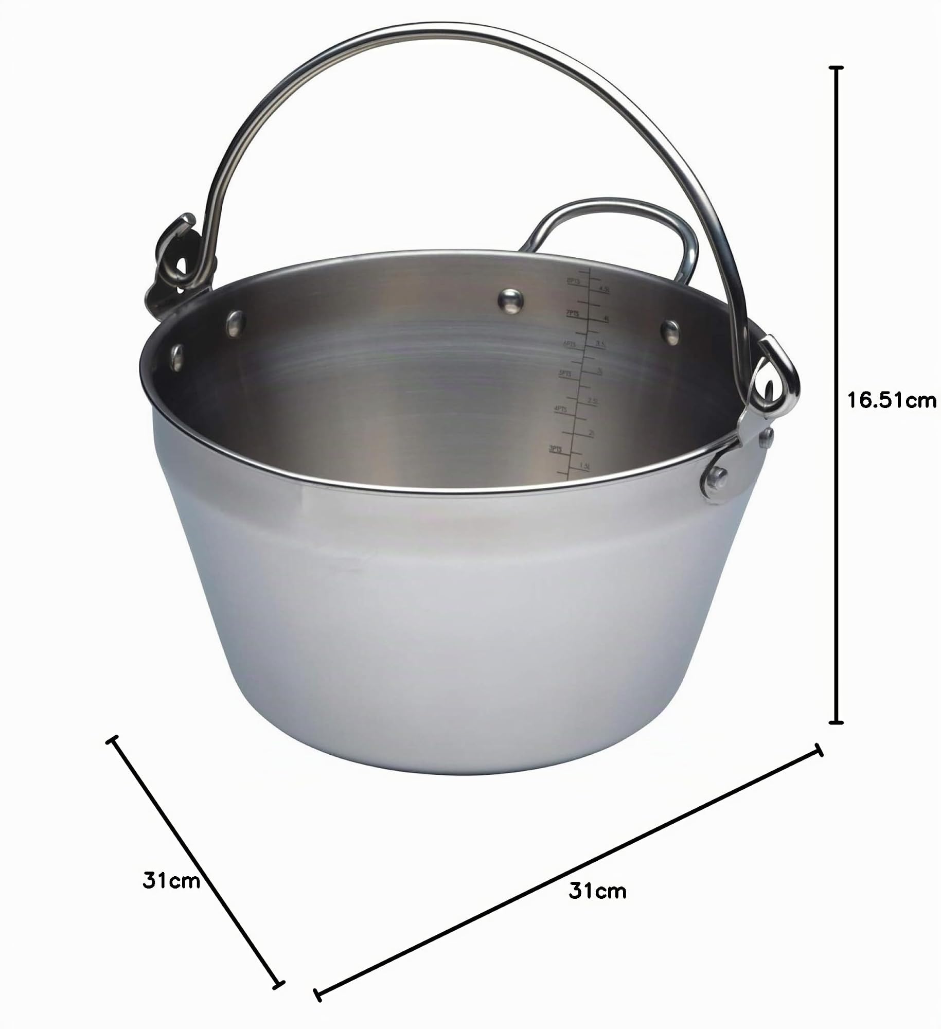 KitchenCraft Marmeladentopf für Induktionskochfeld mit Rezept im Geschenkkarton, hausgemachte Marmelade, Edelstahl, 4,5 Liter, Silber