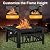 VECELO Propane Fire Pit, 30 Inch Outdoor Gas Fire Table, 50,000 BTU Square Firepit with Lid and Lava Rock, Adjustable Flame Steel Fire Table for Outdoor, Patio, Backyard, Party, Black