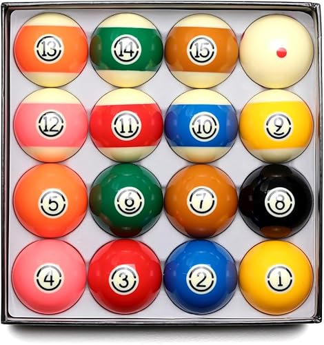 Miniatura 7 de Juego de bolas de billar de tamaño reglamentario de 2-1/4 pulgadas, tamaño reglamentario, 16 bolas de billar Negro