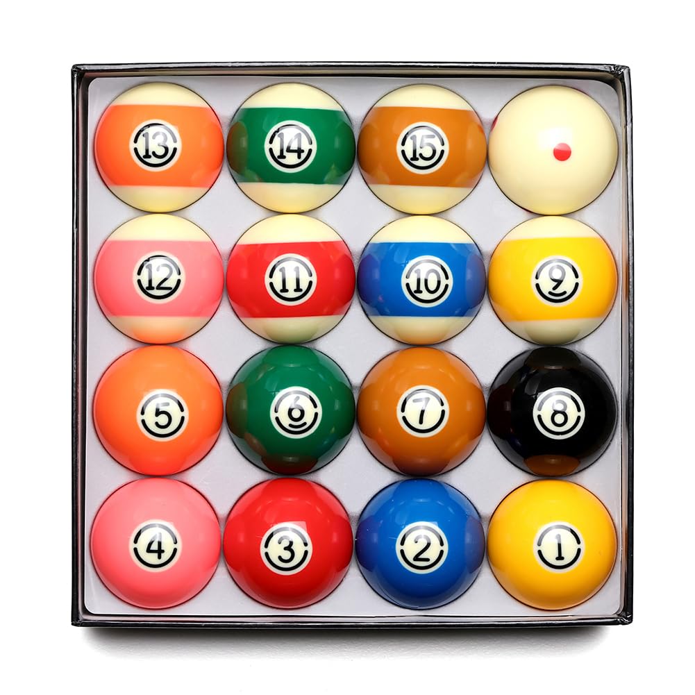 Soseen Pool Cue Ball 2-1/4" Regulation Size 16 Pool Balls Billiard Set