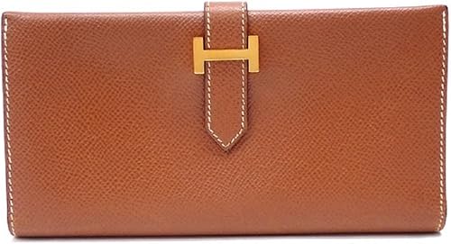 Amazon Hermes エルメス ベアン ゴールド ホワイトステッチ クシュベル シルバー金具 T刻印 2つ折り 長財布 旧型 Gold Couchevel エプソン ライトブラウン メンズ レディース k0158 中古 Hermes エルメス 財布