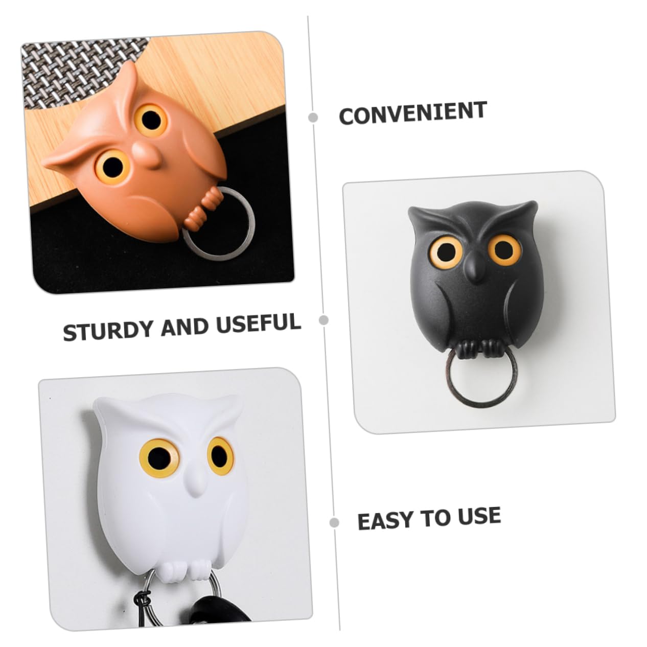 OUNONA 2 Set Ganci Per Chiavi Adesivi Forma Appendini Decorativi Per Ingressi E Cucine Facili Da Installare Trapano Pratici E Resistente 3 Pezzi*2