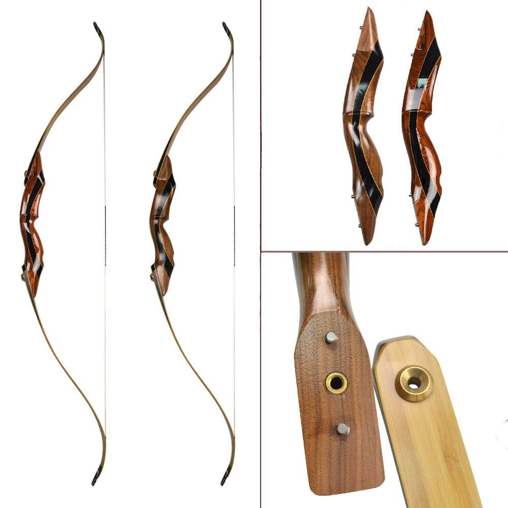 Amazon.co.jp: 58インチ 25～55lbs 右利き リカーブボウ 木製