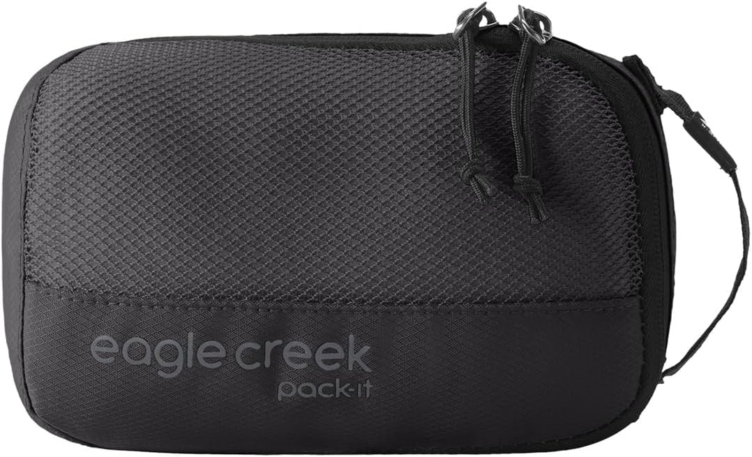 Eagle Creek Pack-It Reveal Cube - Lightweight Packing Cubes for Optimizing Luggage Space - Easy to Carry - Mesh Fabric - Water-Resistant - Easy Grab Zipper - X-Small - Black