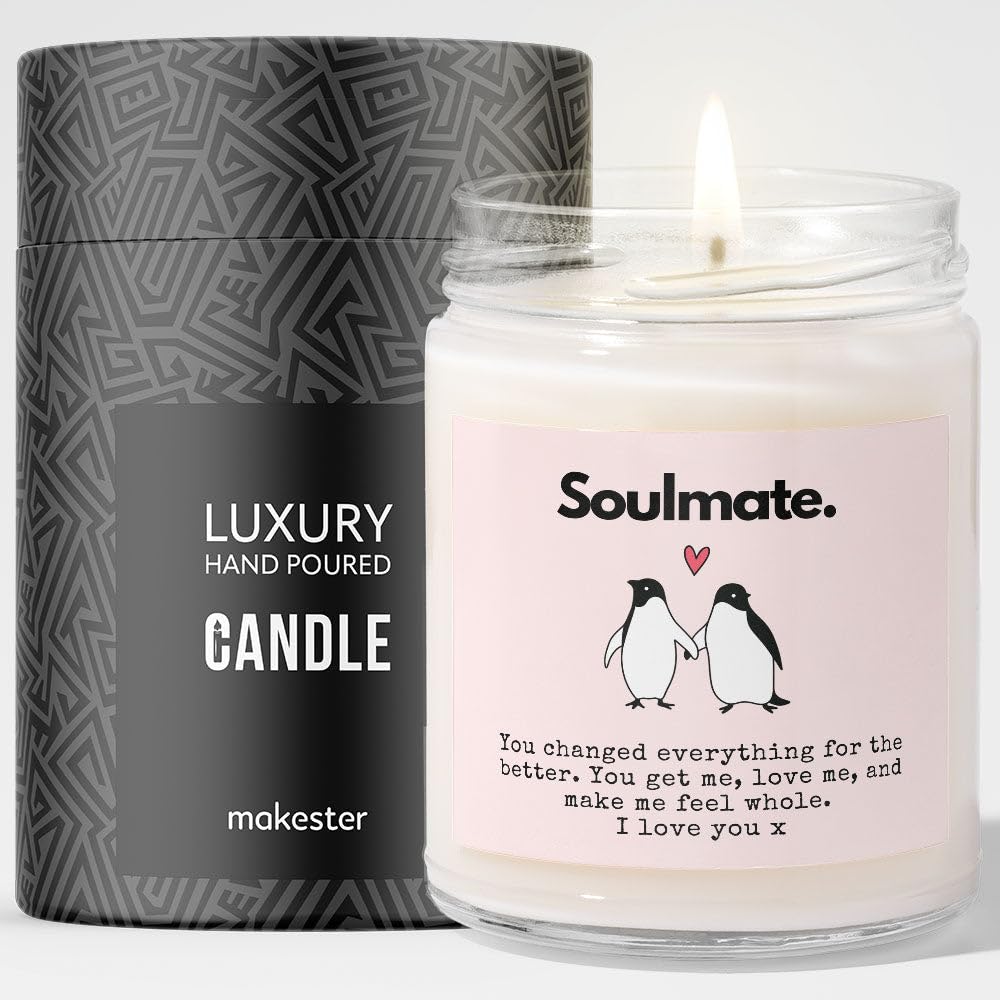 Soulmate Gifts - Luxury Soy Wax Candle - Vanilla, Jasmine, Sugared Almond - Makester โ image 1