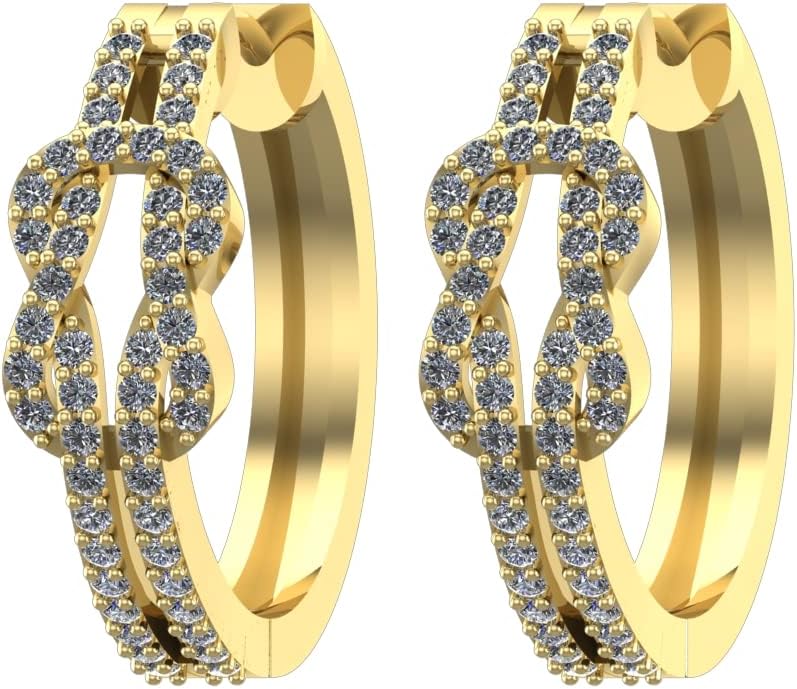 HDD 1 to 6 Carat Love Knot Diamond Hoop Earrings Value Collection