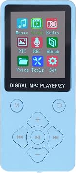 MP3 Player with Bluetooth, HiFi Sound 1.8 Inch Screen Portable Music Player Digital Audio Player Noise Reduction Mp3 Music Player Support Up to 128GB Blue