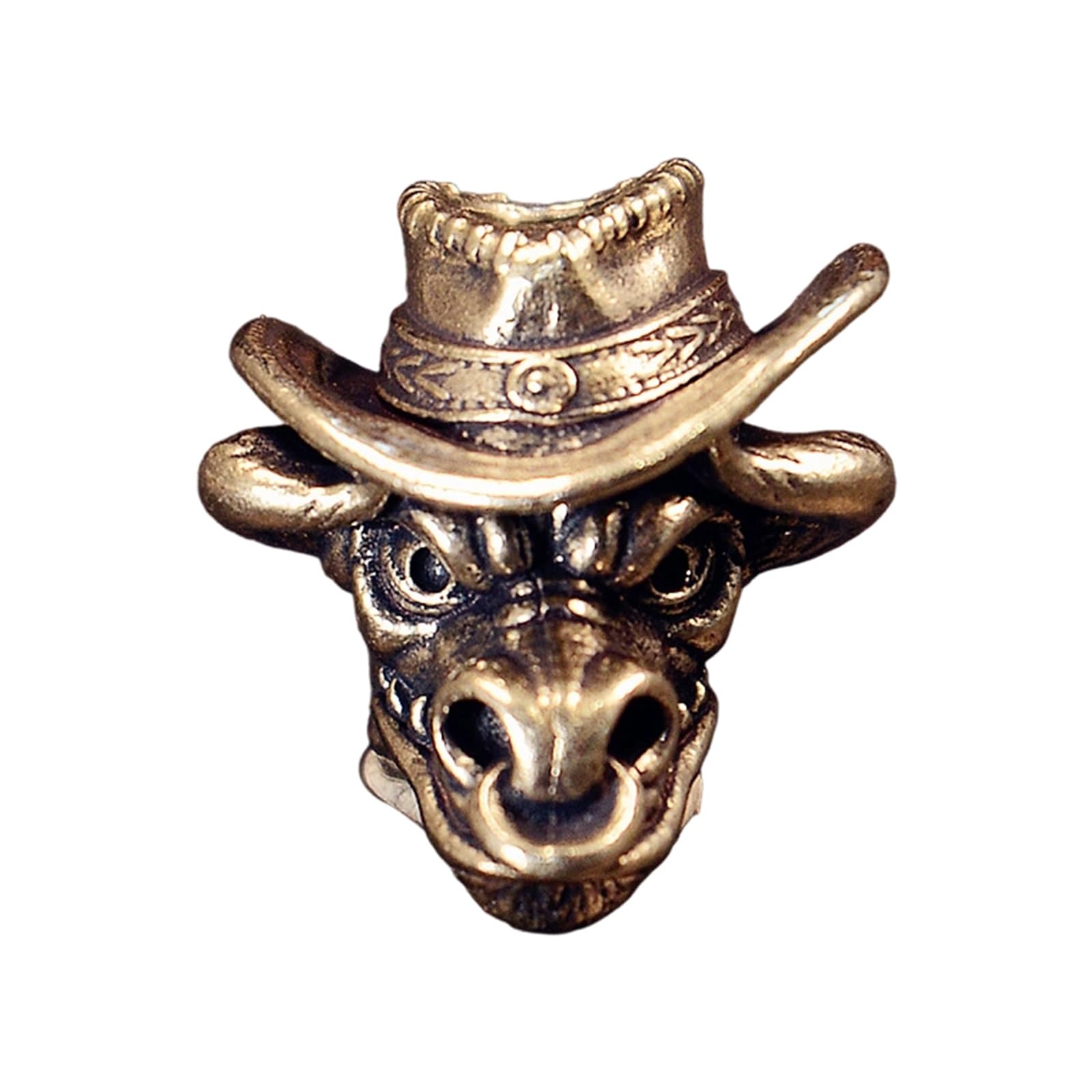 Tsophreniq Decorative Jewelry Charm Cattle Head Metal Pendant for Keychains Jewelry Making Clothing Embellishment Sewing Craft Copper Cattle Head Pendant