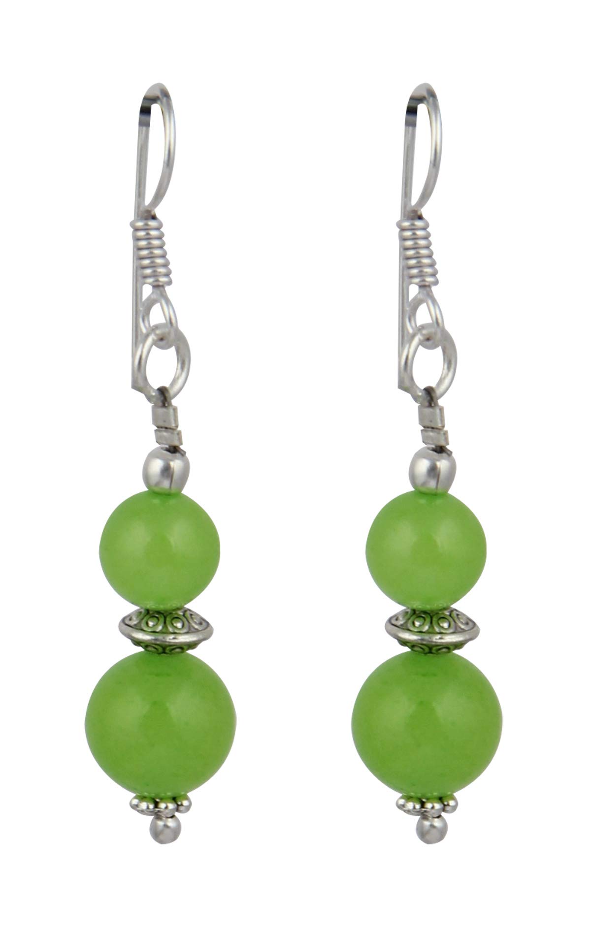PearlzGallery Quartzite Hook Clasp 2.5 Inch Earrings for Girls & Women (Green) (B07X99NTKW) Amazon Price History, Amazon Price Tracker