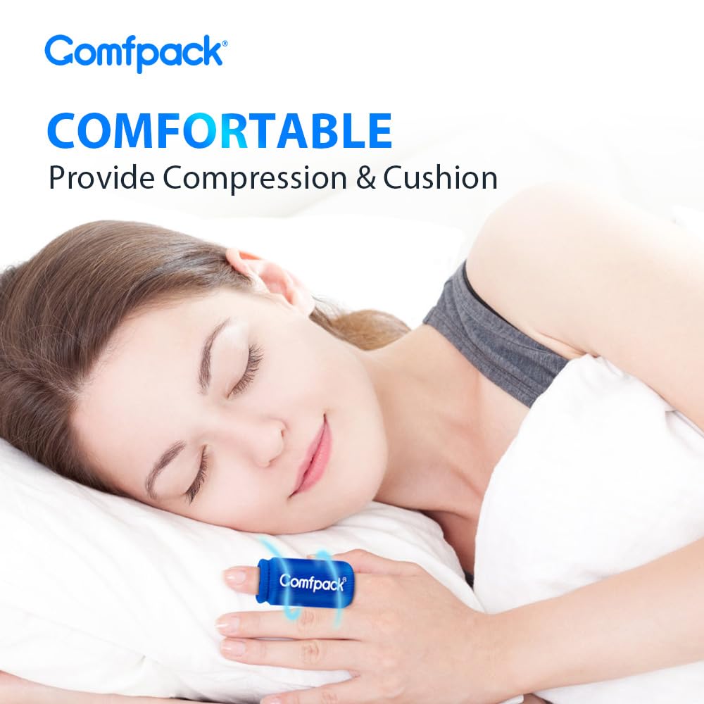 Comfpack Mangas de hielo para dedos, 4 paquetes de hielo de gel frío para dedos de los pies, mangas de compresión frías y calientes para artritis, hinchazón, dedos en gatillo, lesiones de dedos y