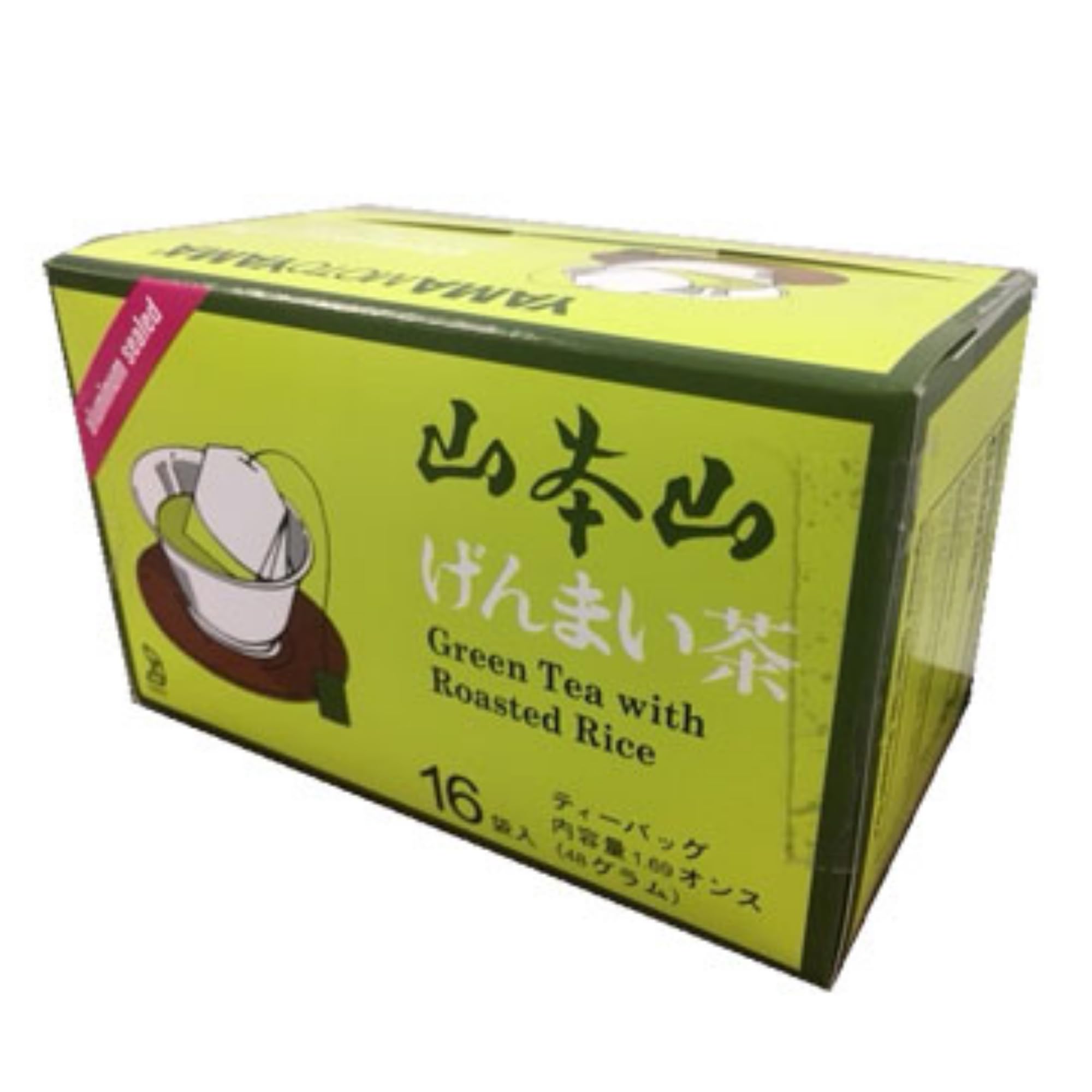 Yamamotoyama Genmaicha Green Tea With Roasted Rice, 16 Count (Pack Of 6)