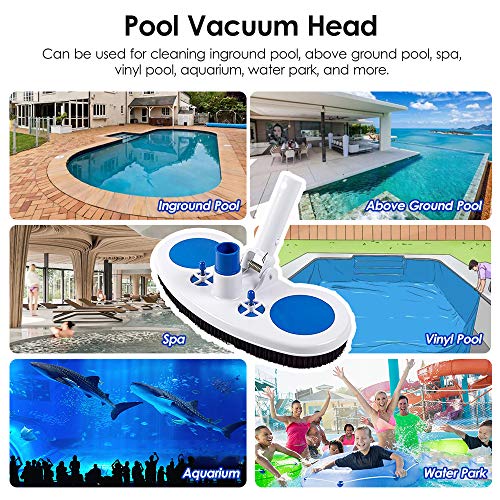 KKmoon Escova de parede e azulejo de piscina de 33,5 cm, cabeça de vácuo de piscina para aspirador d