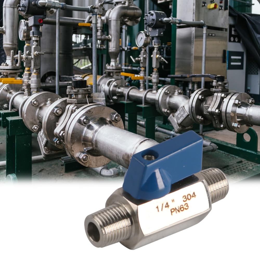 Mini-vanne à Boisseau sphérique en Acier Inoxydable Mini-vanne à Boisseau sphérique 1/4 Pouce BSP mâle à mâle Vanne d'arrêt