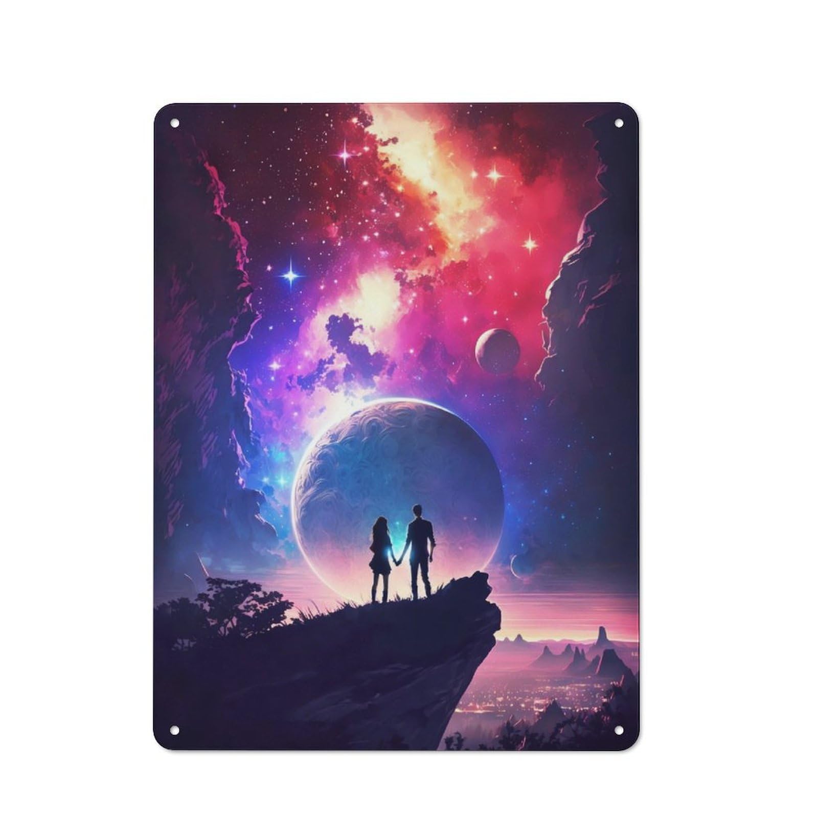 Junmoney Night Sky Dreams Metal Plaque 40X30cm With For Garage Wall, Vintage Decor, For Vintage Wall Decor Fans, For Metal Sign Collectors