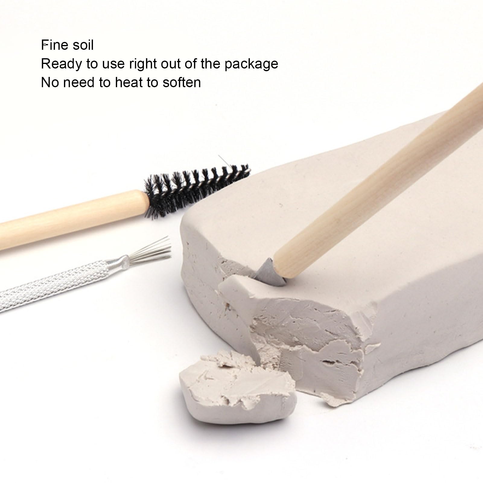 Kit d'outils professionnels de sculpture sur argile, ensemble d'outils de poterie de 14 pièces avec 4 blocs d'argile séchés à l'air libre pour artistes, étudiants et amateu