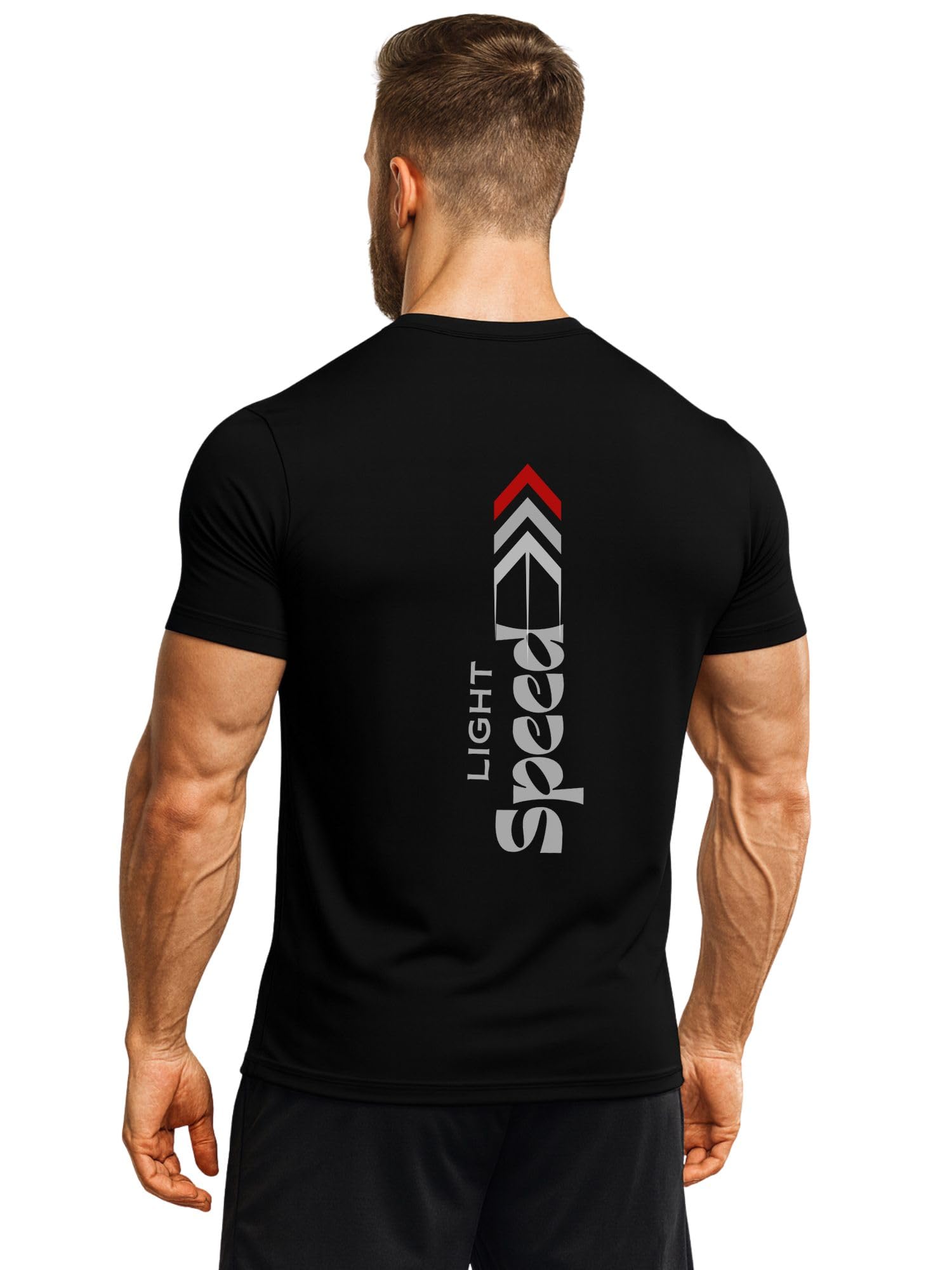 3colors Men's Active Polyester Sports T-Shirt | Quick Dry Gym Wear | Moisture Wicking Athletic Training Tee | Lightweight Workout Running T-Shirt-Arrow LI8 Speed-picture-15
