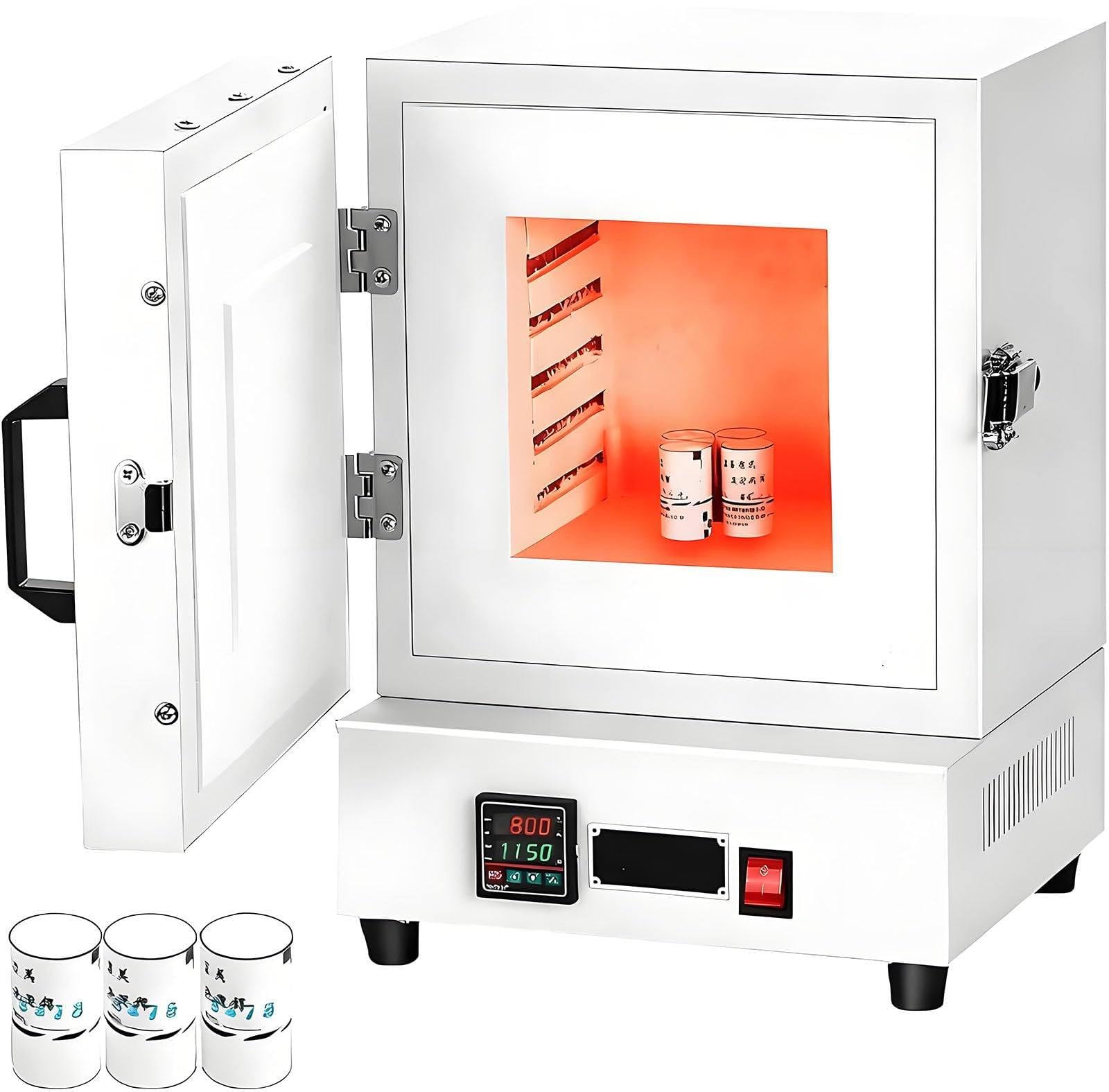 Horno eléctrico Compacto de sobremesa de 2000 W, Temperatura máxima de 1150 ℃, para joyería, fundición de Metales, esmaltado de cerámica y proyectos de Bricolaje.