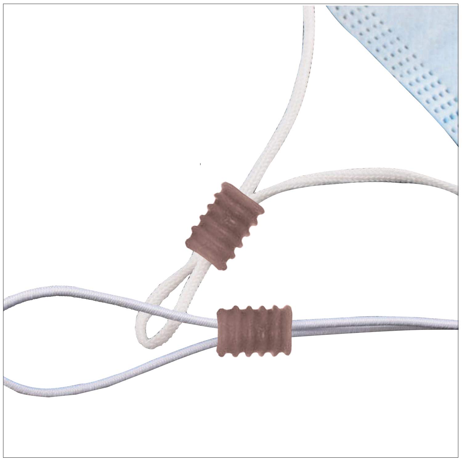 Fermacavi Silicone Regolabile 9x6.5mm - 10 Pezzi Marrone Per Lacci E Cordini