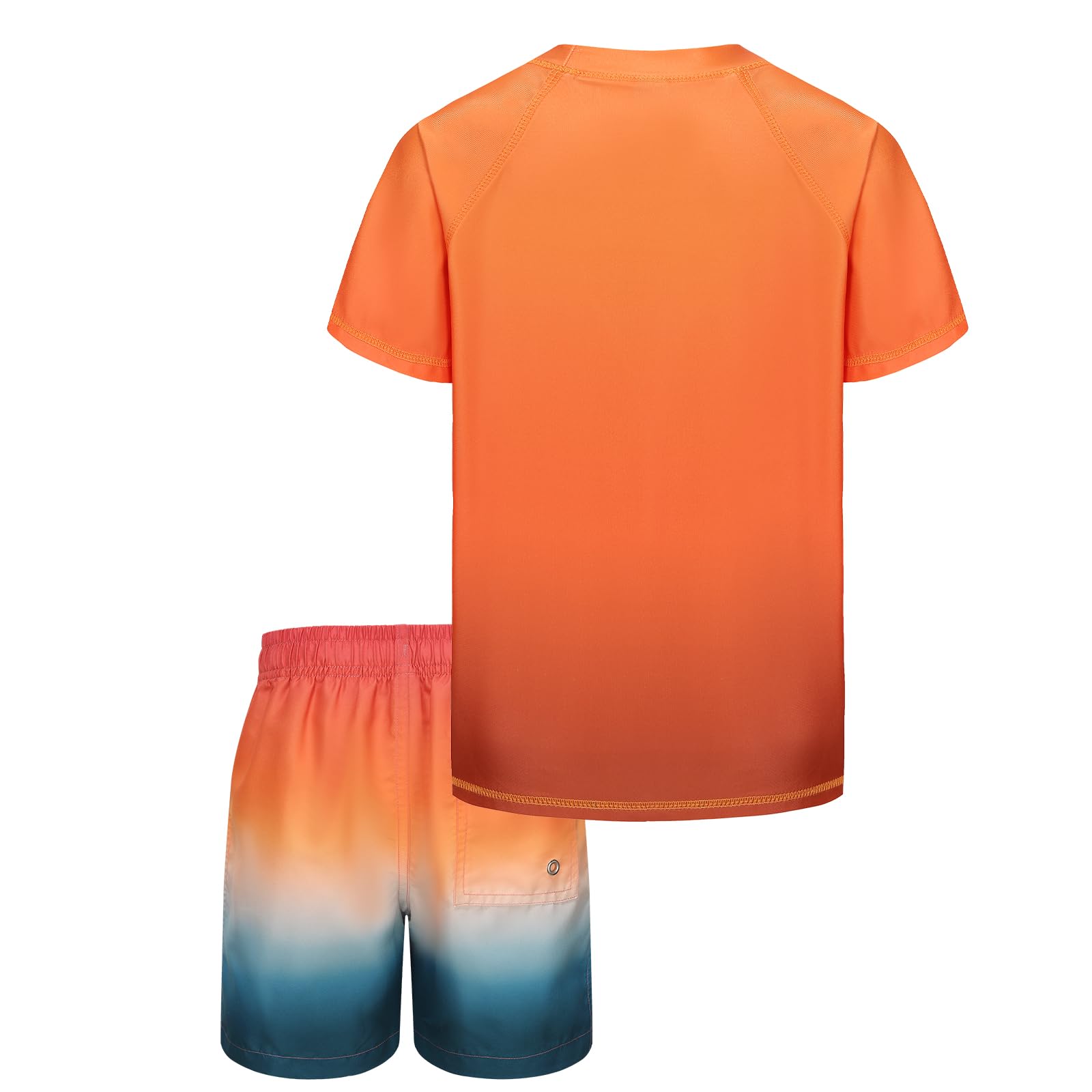 Aisyee Maillot de bain UV 2 pièces pour garçon - Maillot de bain à manches courtes - Short de bain pour enfant - Séchage rapide - 98 164/3-16 ans