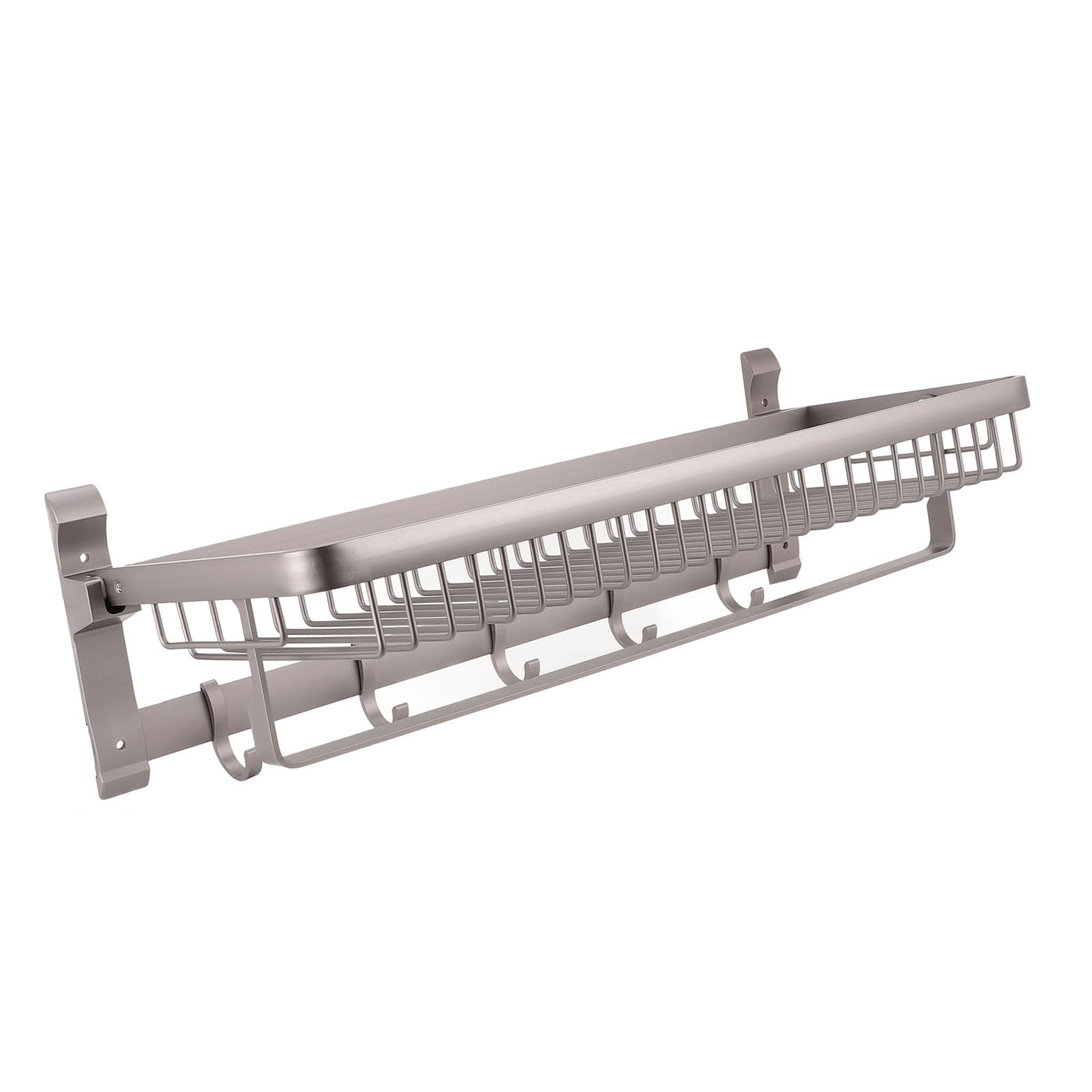 Estante para Toallas de baño con Ganchos |Aluminio montado en la Pared |Hogar