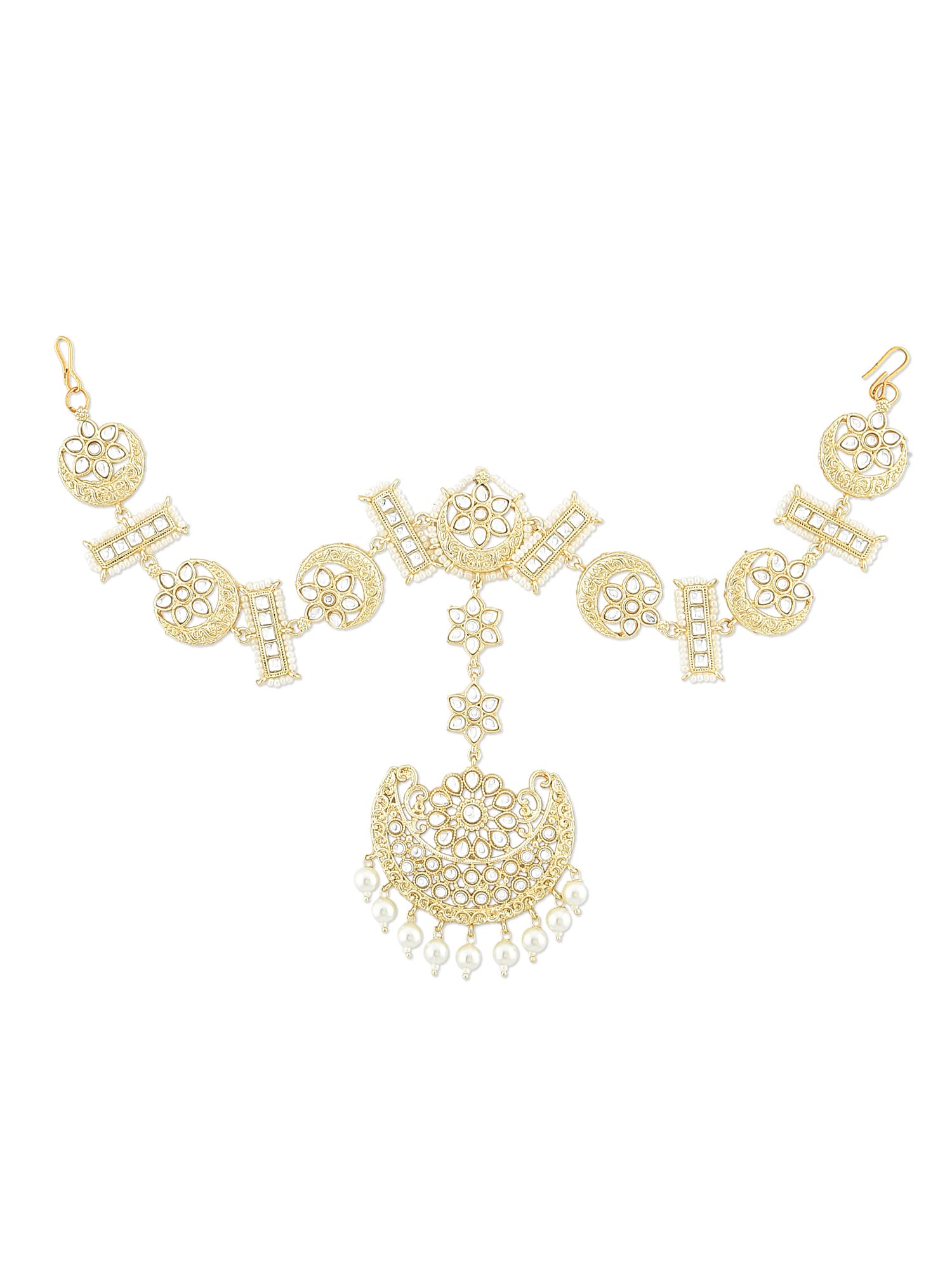 Zaveri Pearls Gold Tone Kundan & Pearls Embellished Bridal MathaPatti Style Maangtikka For Women-ZPFK12180 (B09RWVPZPS) Amazon Price History, Amazon Price Tracker