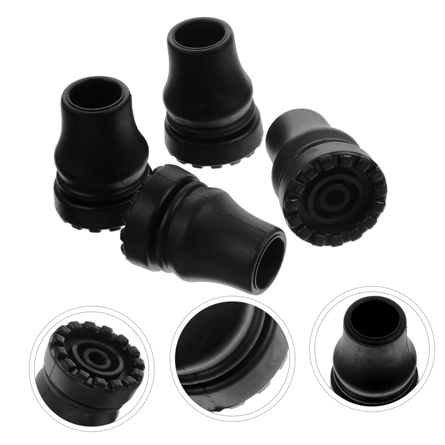 Yardenfun Rutschfeste Fußüberzüge als Gehstockzubehör 4 Stück aus Pvc Stoßdämpfend und Sicher für Krücken und Trekkingstöcke für Senioren und Outdoor Einsatz
