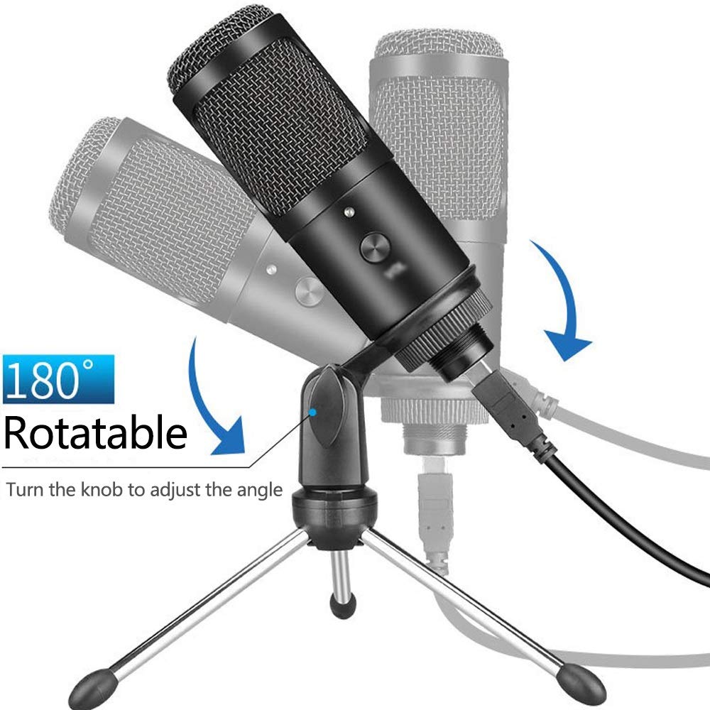 Condenser Microphone Computer USB Port Studio Microphone for pc Sound Card Professional Karaoke Microphones DJ Live Recording