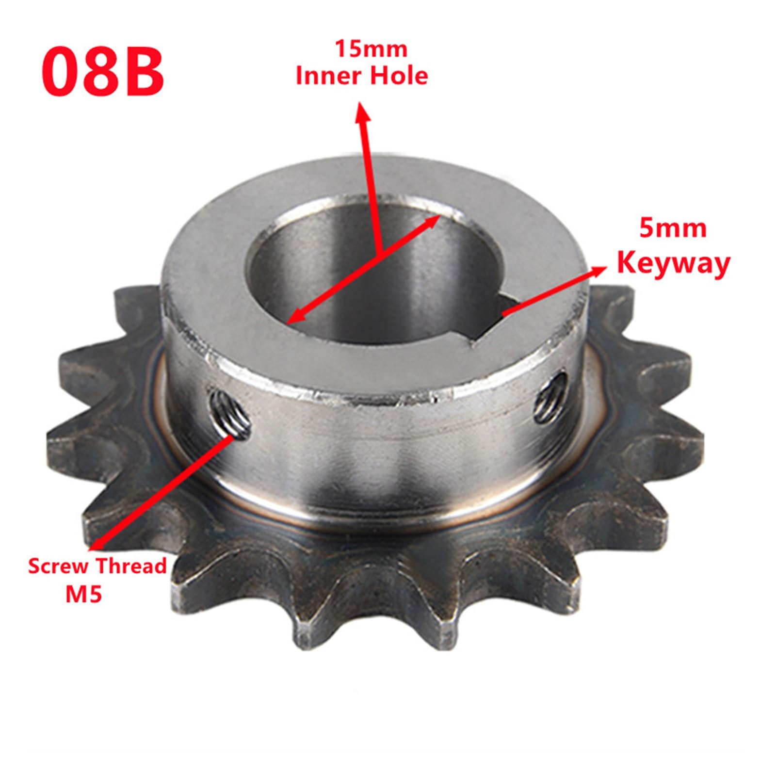 1,5 mètre de longueur 08B Pignon de pignon de chaîne à rouleaux de transmission 08B 08B(11 Teeth 49mm OD)
