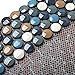 Goodotz Penny Round Ceramic Mosaic Tile Sheets Cobalt Blue/Gray/Brown Tiles for Wall Backsplash Accents, Bathroom Floor (Case of 5)