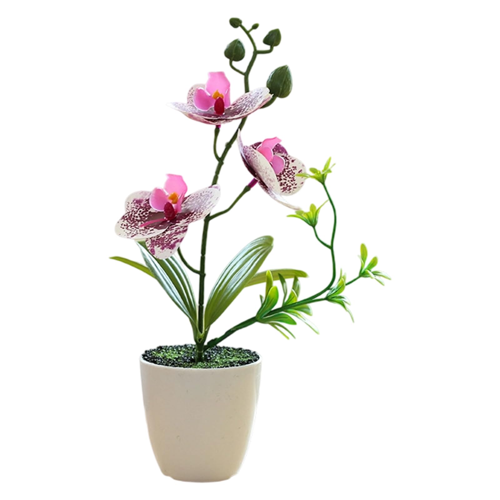 Woedpez Silk Orchids Bonsais Arrangement Artificial Floral Home Decoration Centerpieces for Living Room and Bedroom Realistic Artificial Butterfly Orchids Plant