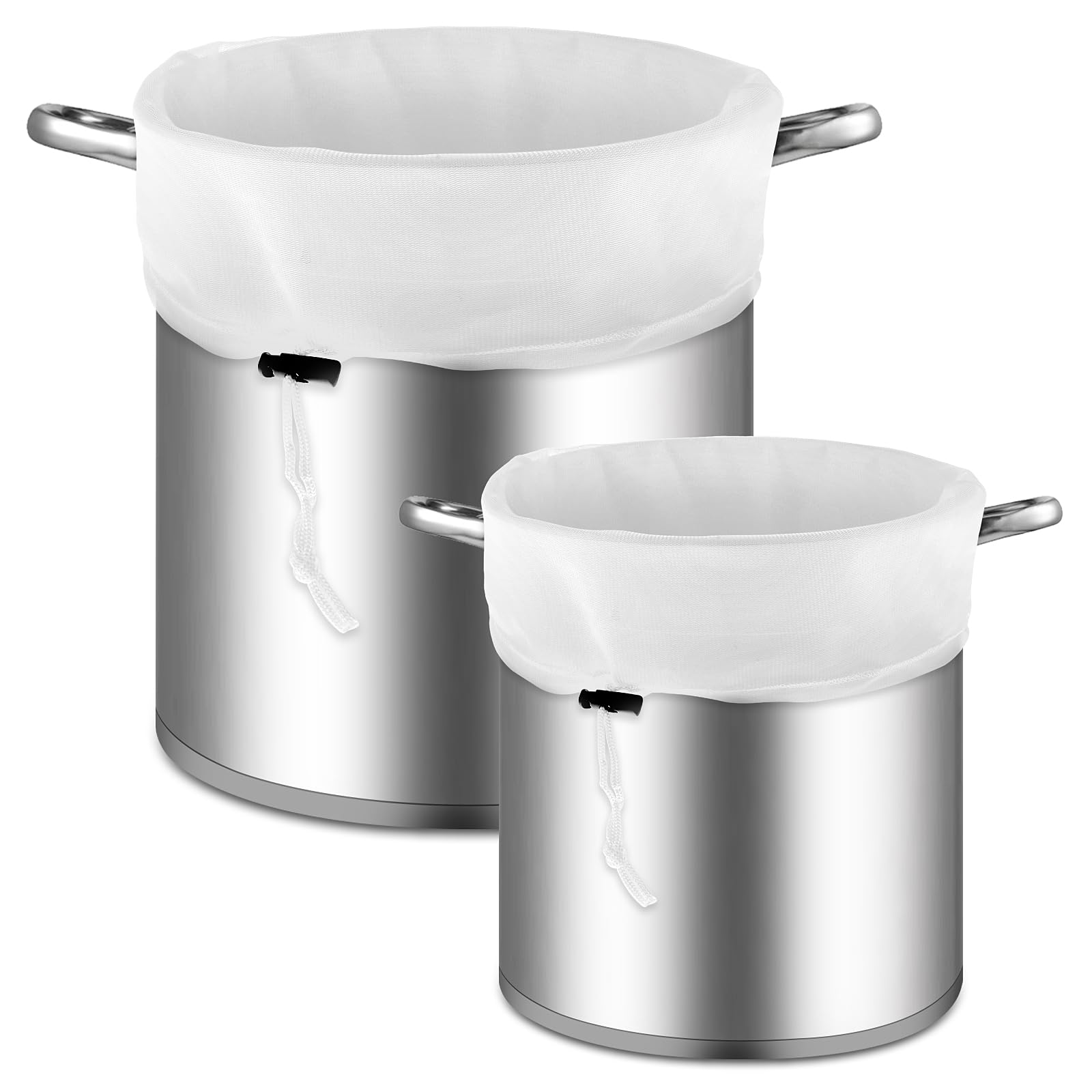 Dimeho 2Pack Brew Bag, Extra Large Straining Bag for Homebrewing Reusable Filter Bags Fine Mesh Bag for Fruit Grape Wine Drawstring Straining Brew in a Bag(18 × 16 inches/26 × 22 inches)